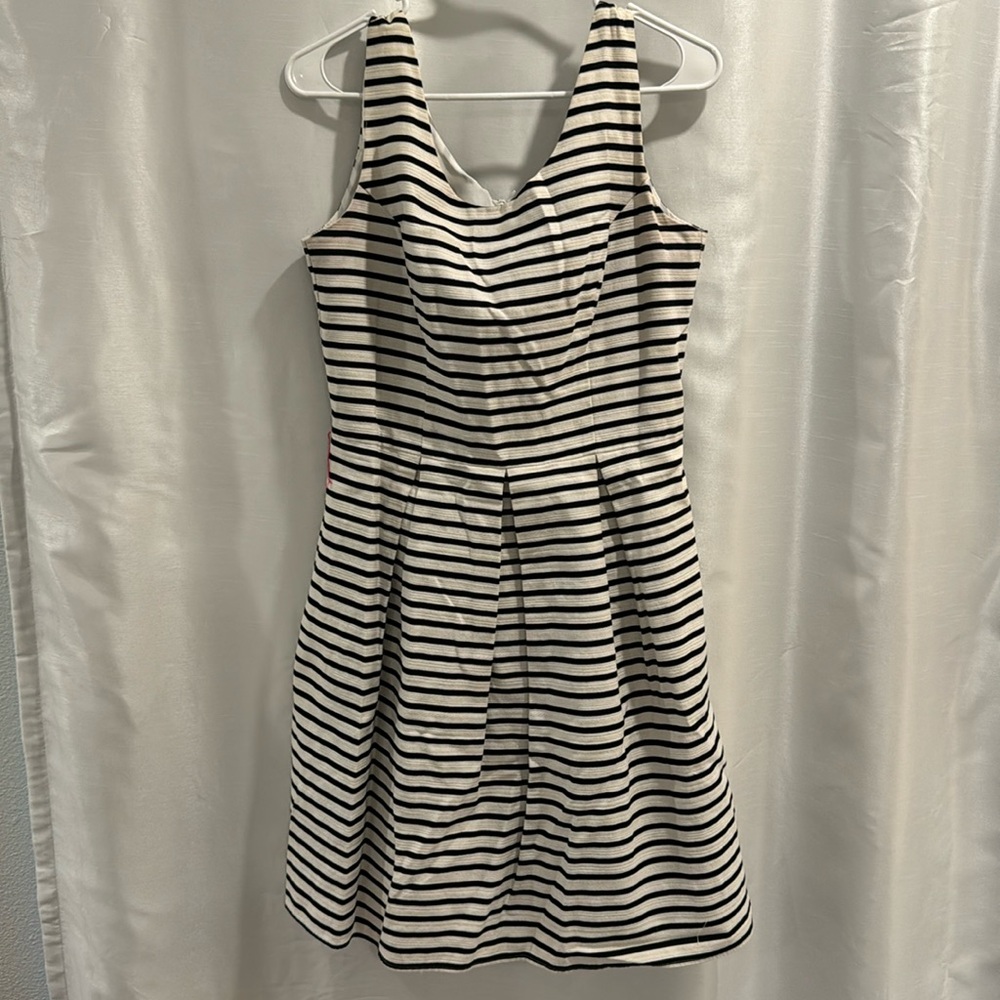 Black & White Flair Striped Dress - 10